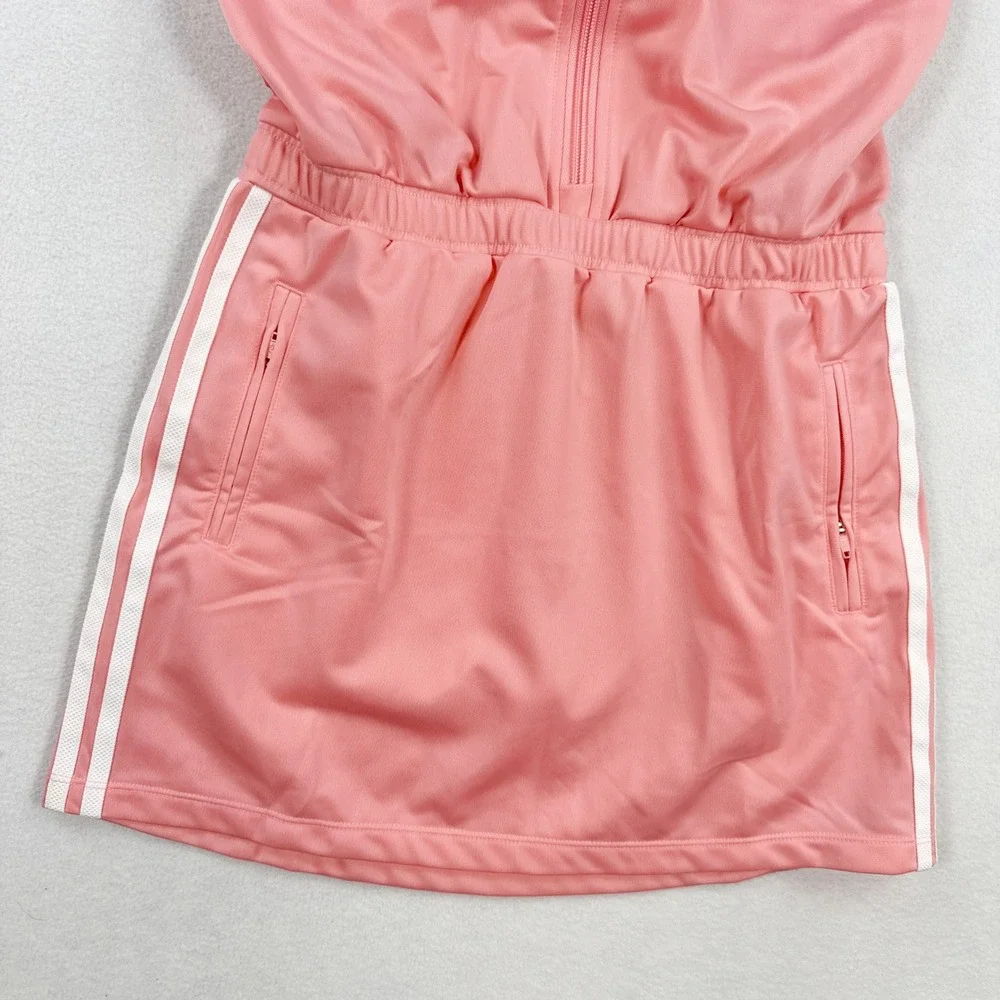 Adidas‎ Kids Firebird Dress Skirt Romper Size XL Pink White 3-Stripe JD3534